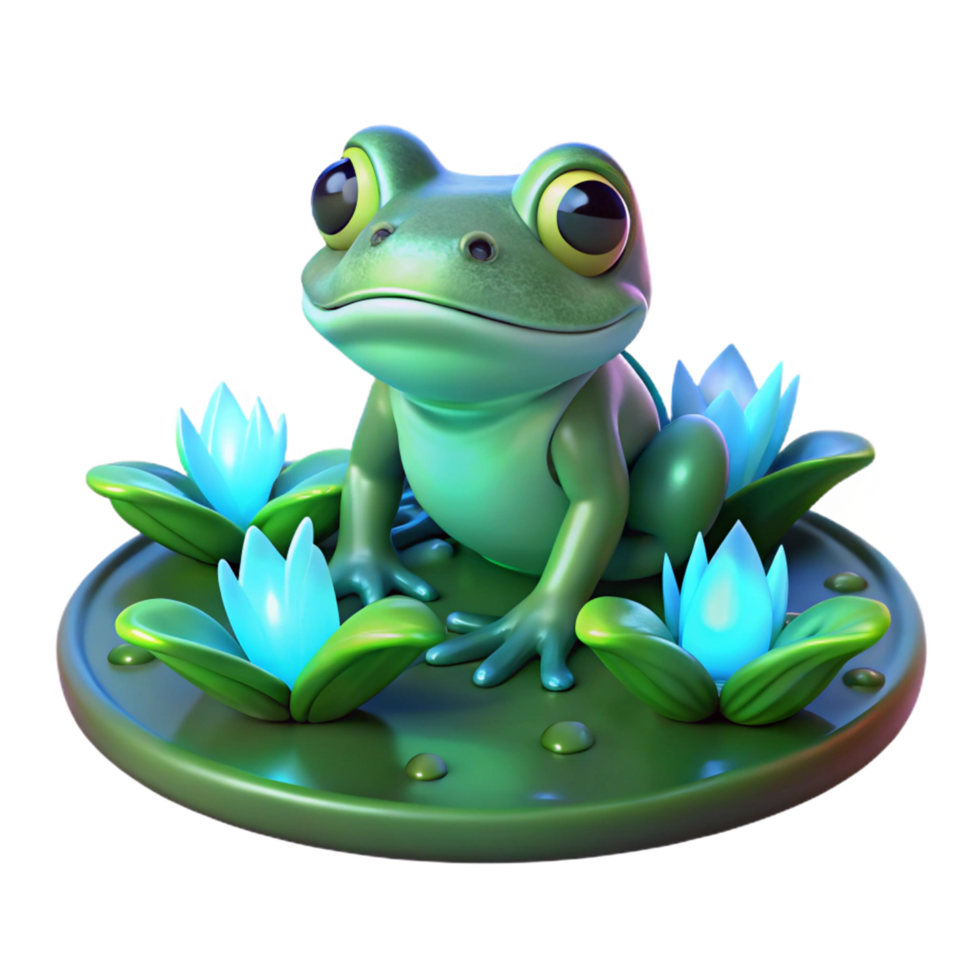 elegant creative Cute Frog 3D Render Illustration genuine png