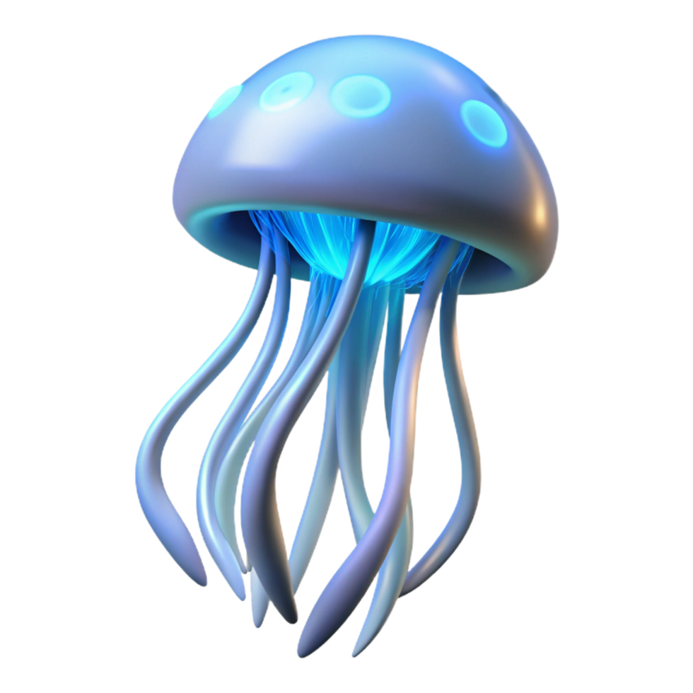 stunning abstract Glowing Jellyfish 3D Render professional png
