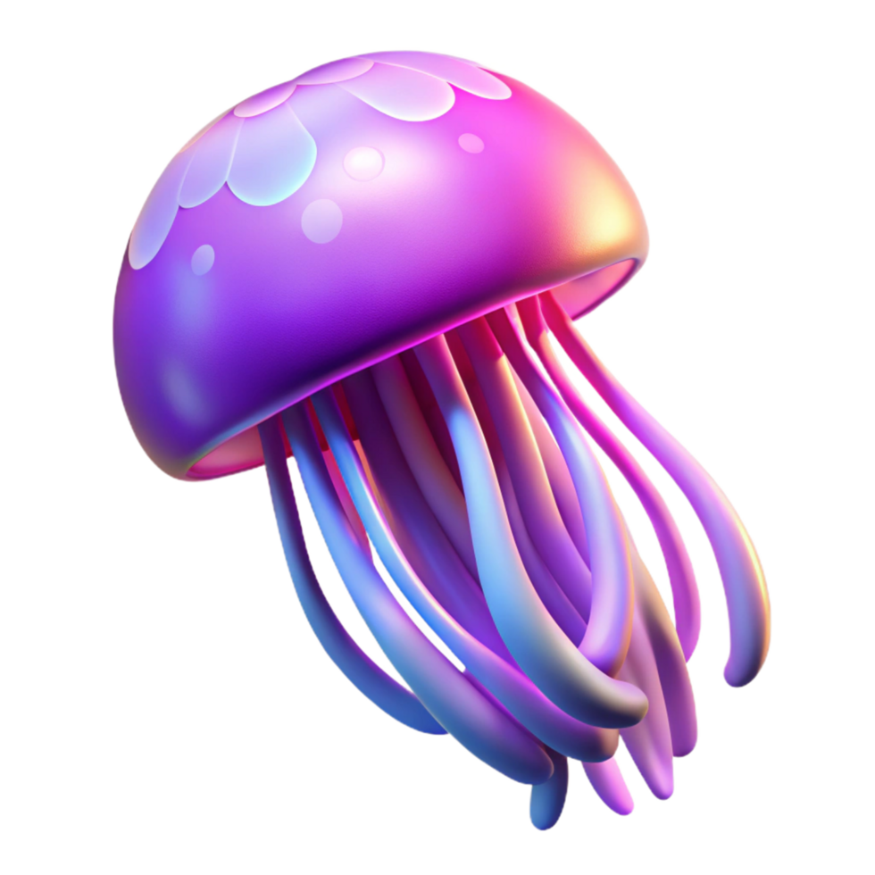 extraordinary abstract 3D Render of a Colorful Jellyfish high quality png