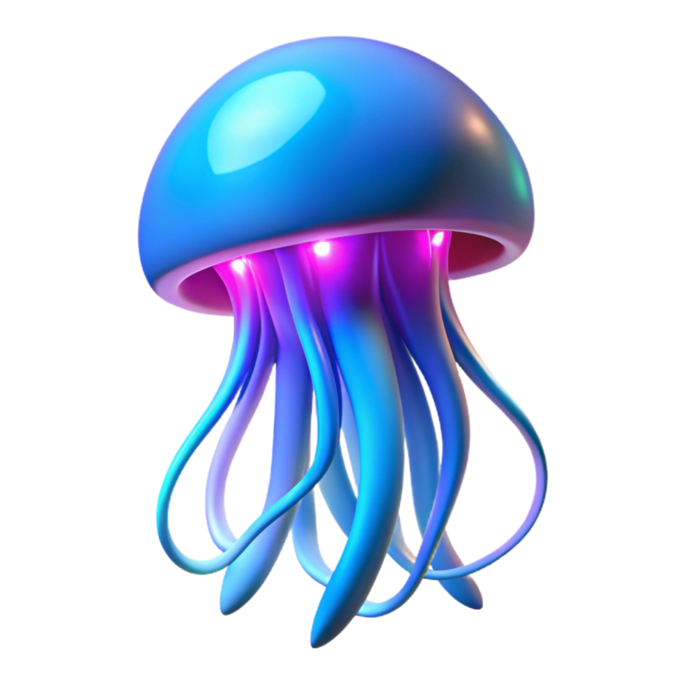 stunning rustic Glowing Jellyfish 3D Render of a Bioluminescent Aquatic Creature premium png