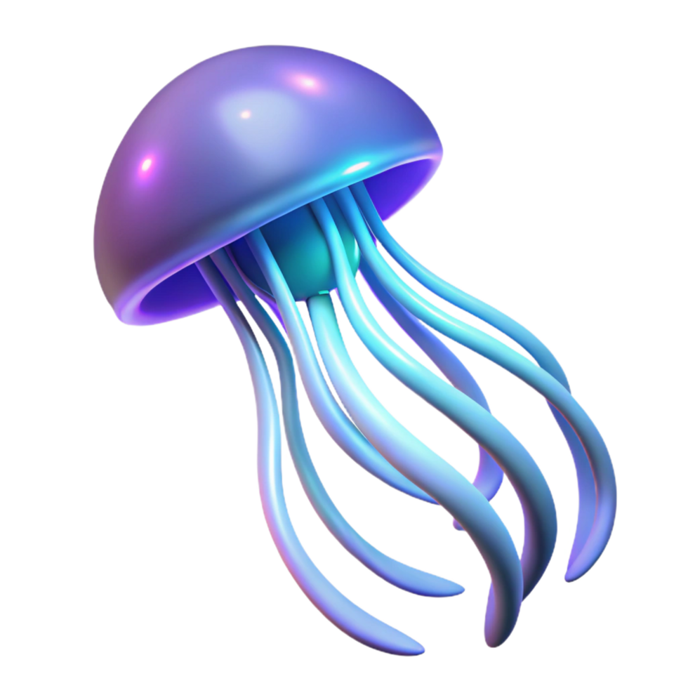 stunning creative 3D Render of a Luminous Jellyfish authentic png