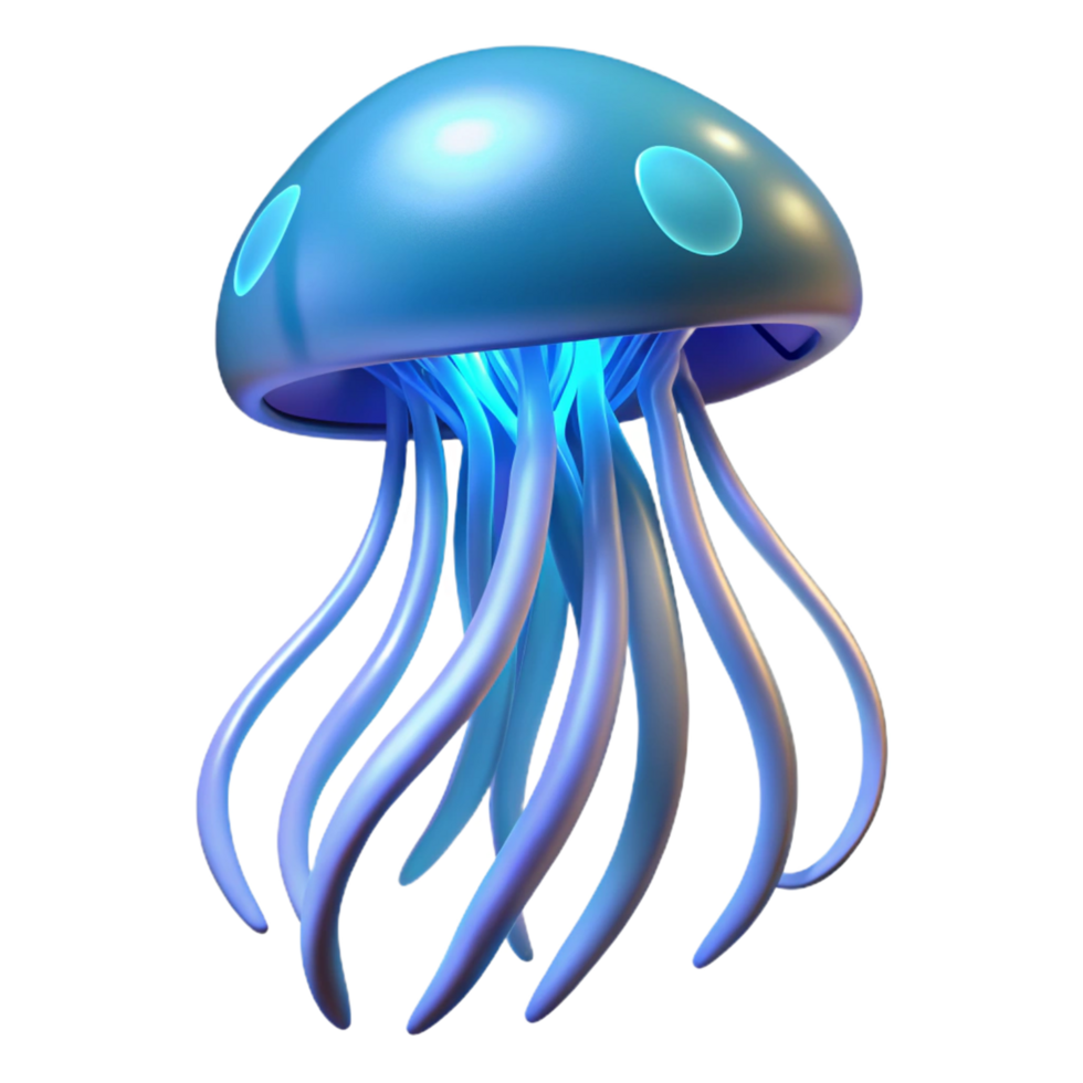 impressive rustic Glowing Jellyfish 3D Render original png