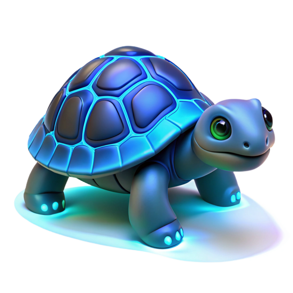 elegant minimalist Cute 3D Turtle Illustration 4K png