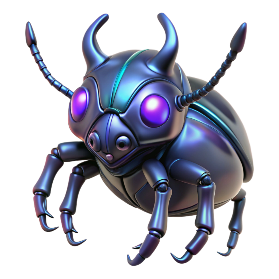 extraordinary rustic Cybernetic Beetle 3D Render 4K png