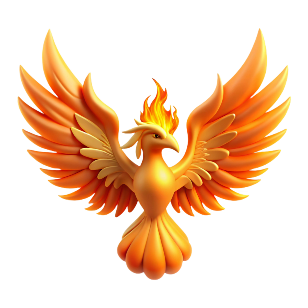 vibrant artistic Fiery Phoenix 3D Render genuine png