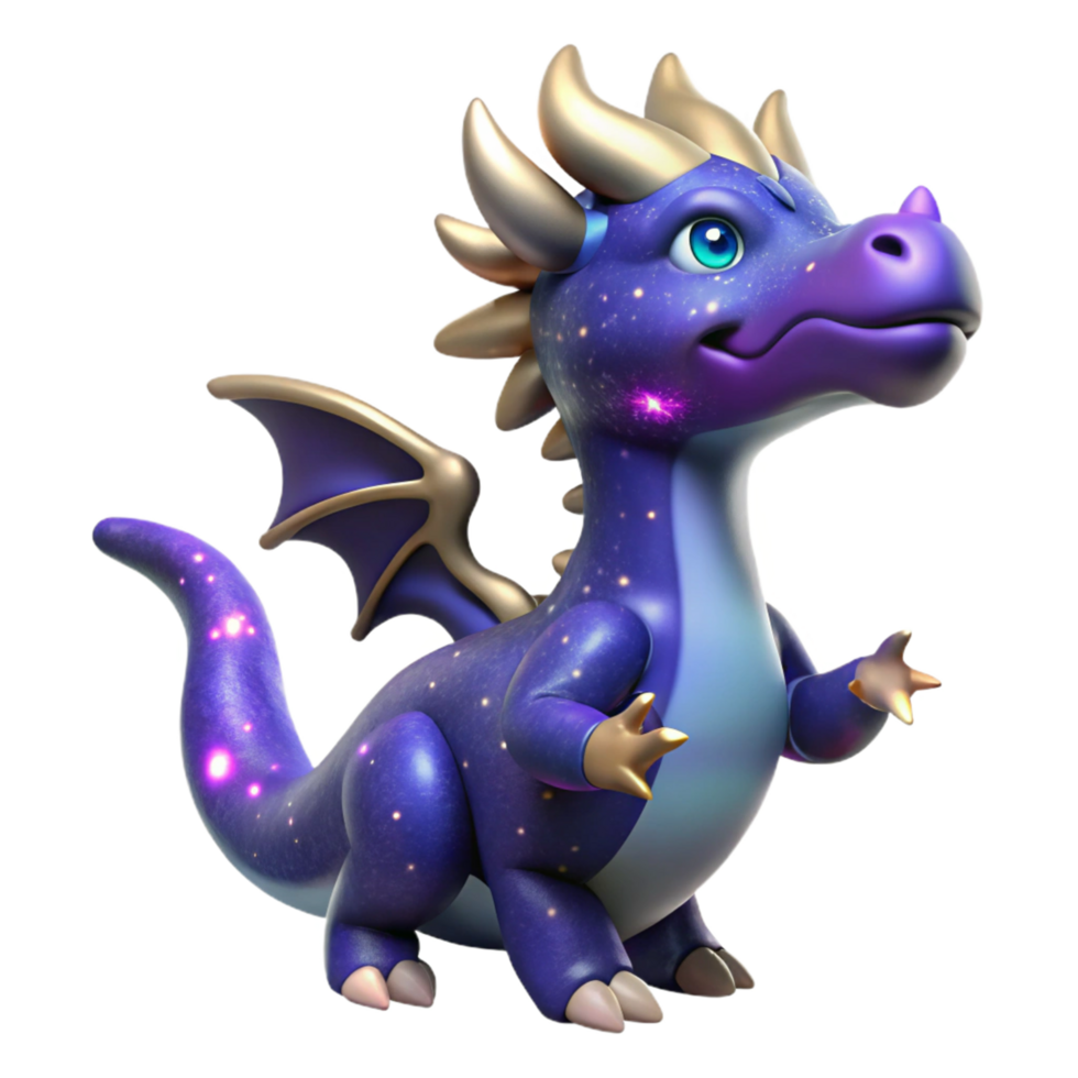 impressive modern Adorable Baby Dragon 3D Render authentic png