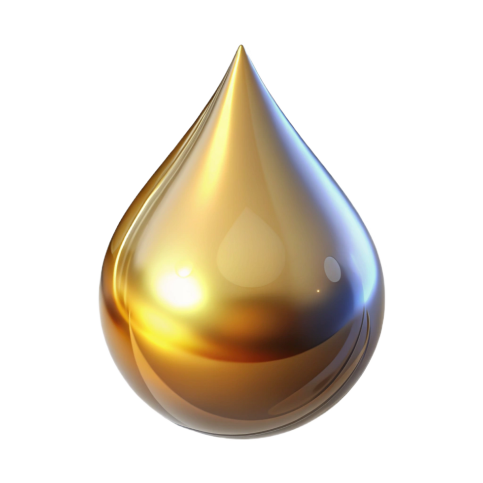 elegant minimalist Golden Liquid Drop 3D Render exclusive png