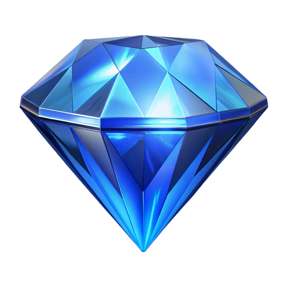 dramatic contemporary 3D Render Blue Diamond Gemstone detailed png