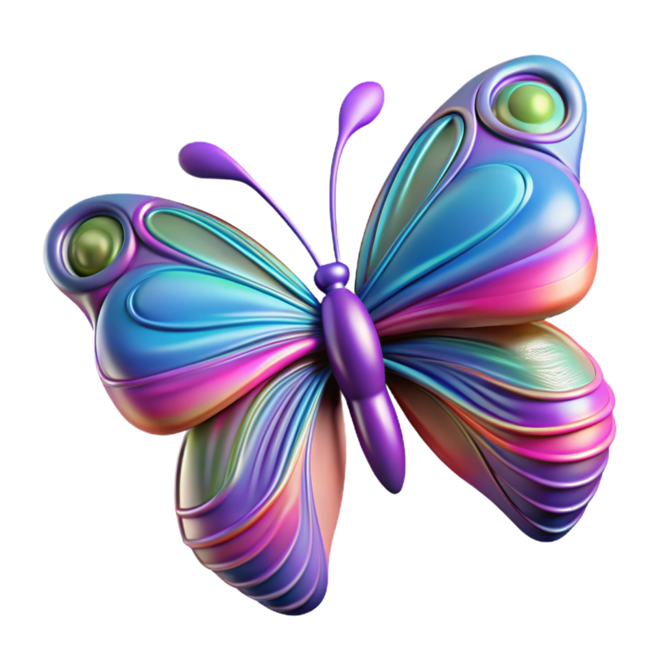 elegant creative Vibrant 3D Butterfly Illustration high quality png