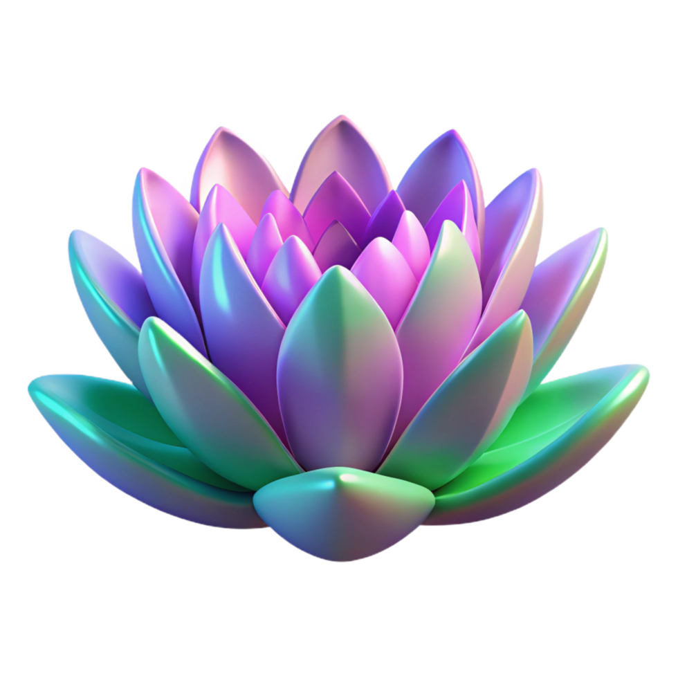 magnificent classic 3D Lotus Flower Illustration authentic png