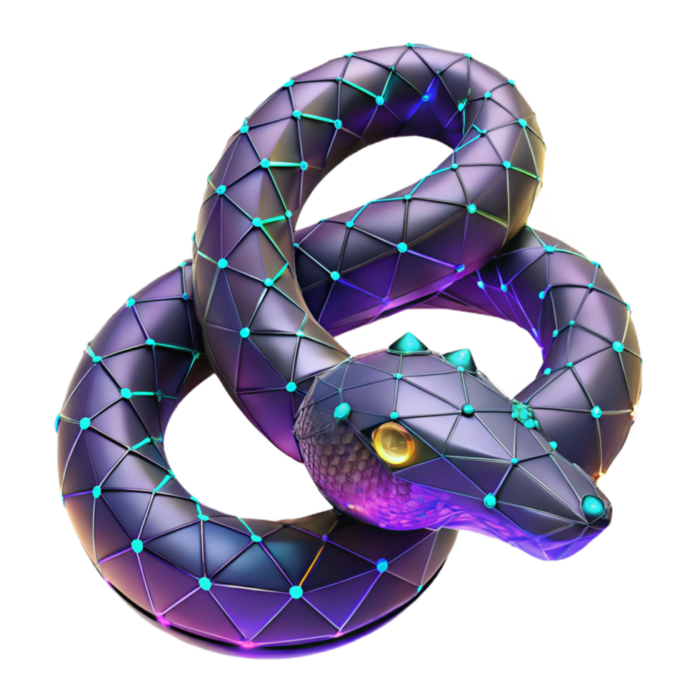 magnificent rustic 3D Geometric Snake Illustration genuine png