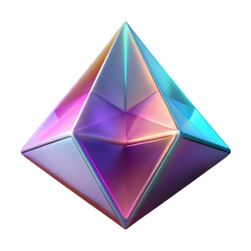 vibrant contemporary Iridescent 3D Gem Abstract Background professional png