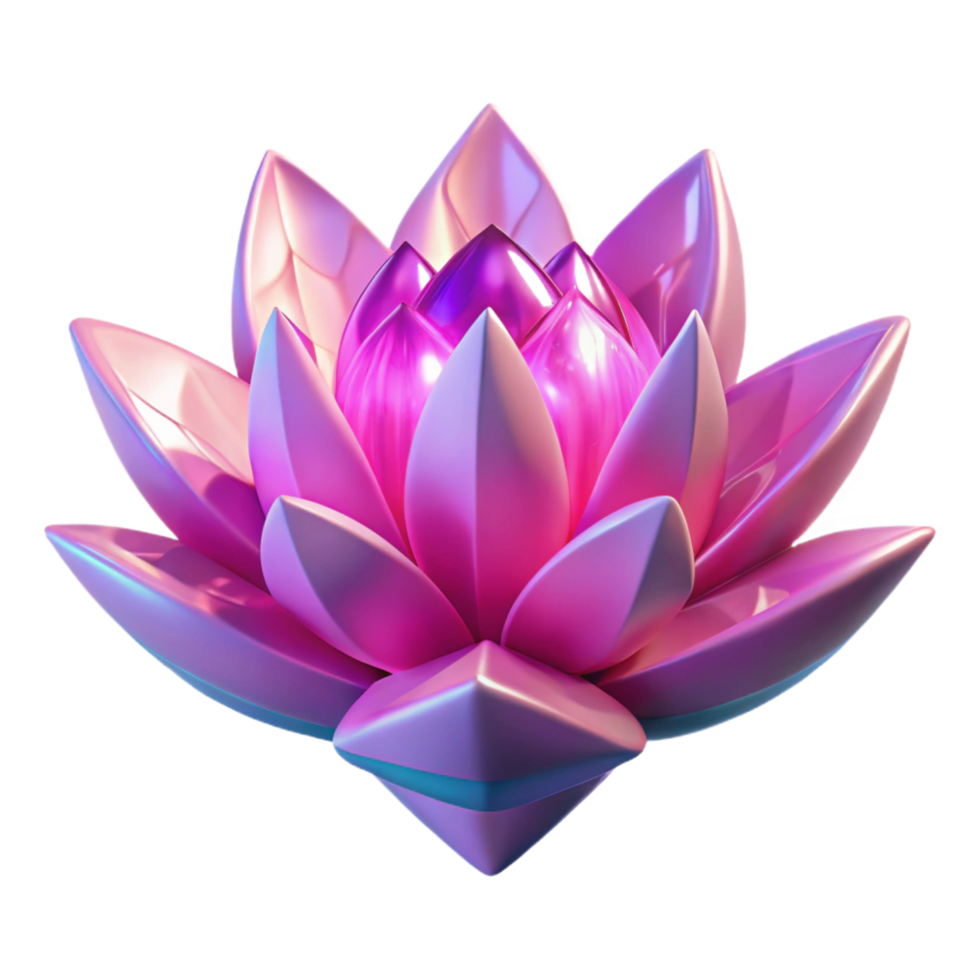 beautiful classic Pink Lotus 3D Render high quality png