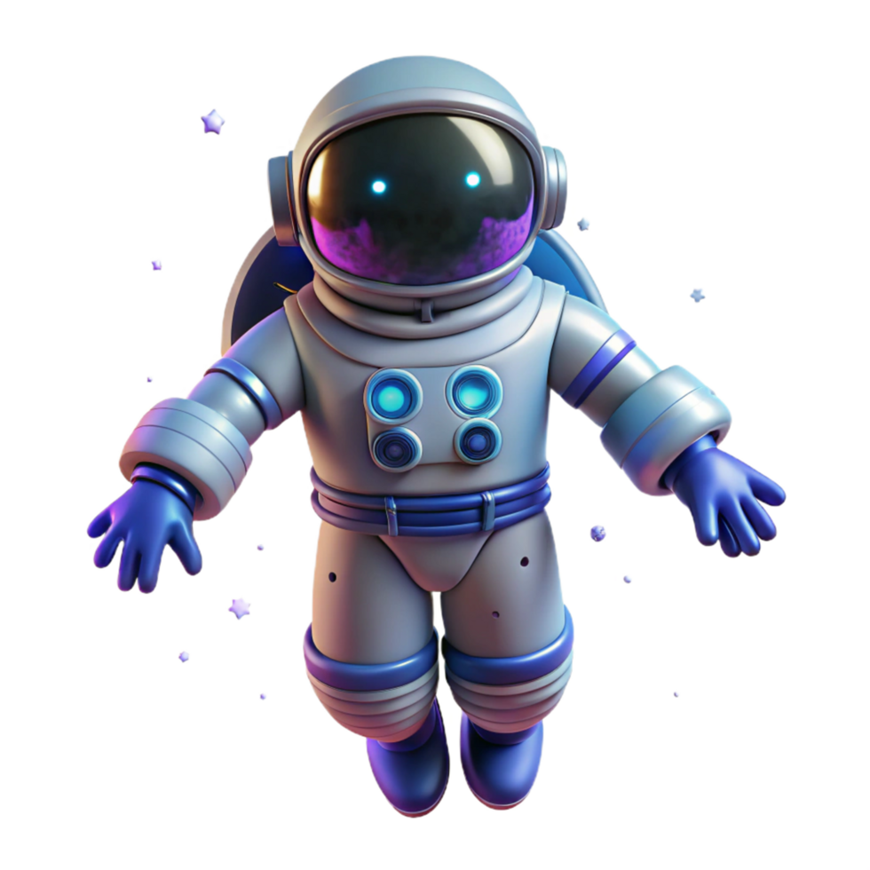 extraordinary classic 3D Cartoon Astronaut in Space premium png
