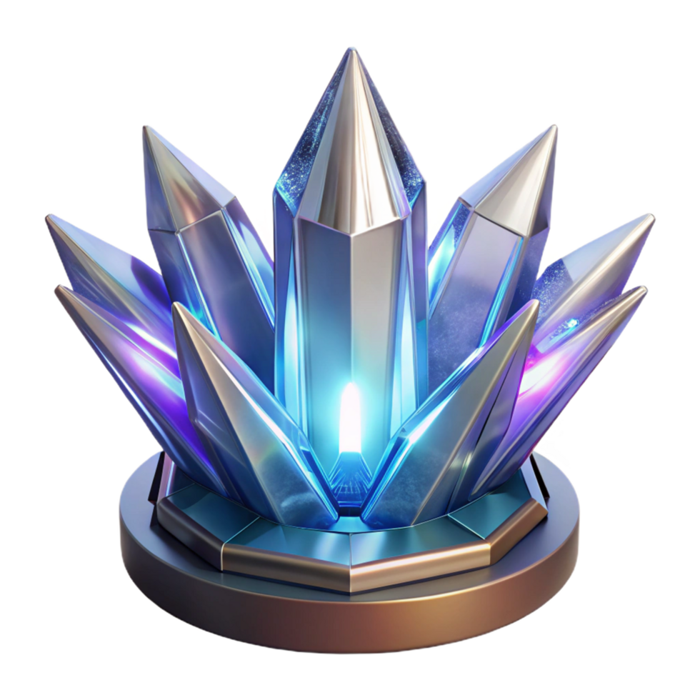 vibrant artistic Glowing Crystal Cluster 3D Render professional png