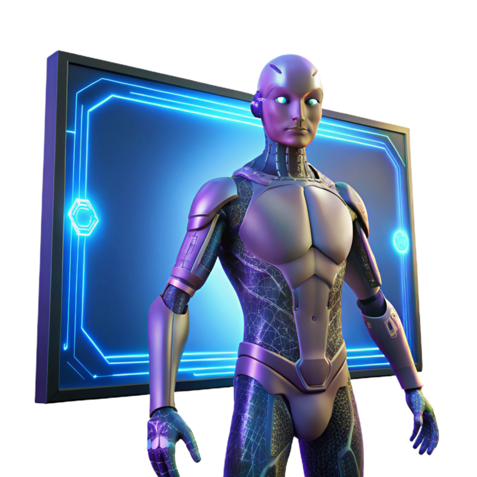 magnificent creative Futuristic Robot 3D Render professional png