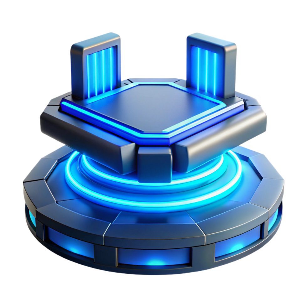 extraordinary minimalist Futuristic 3D Platform with Neon Lights professional png
