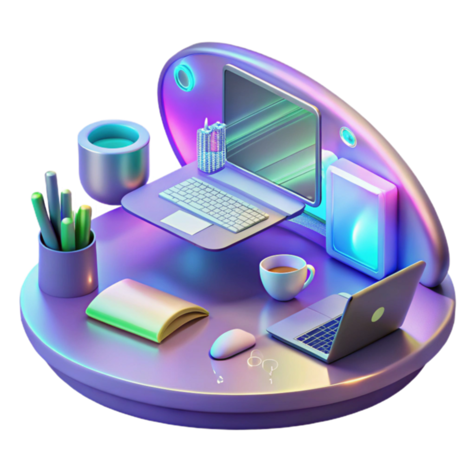 Modern Digital Workspace Productivity Setup png