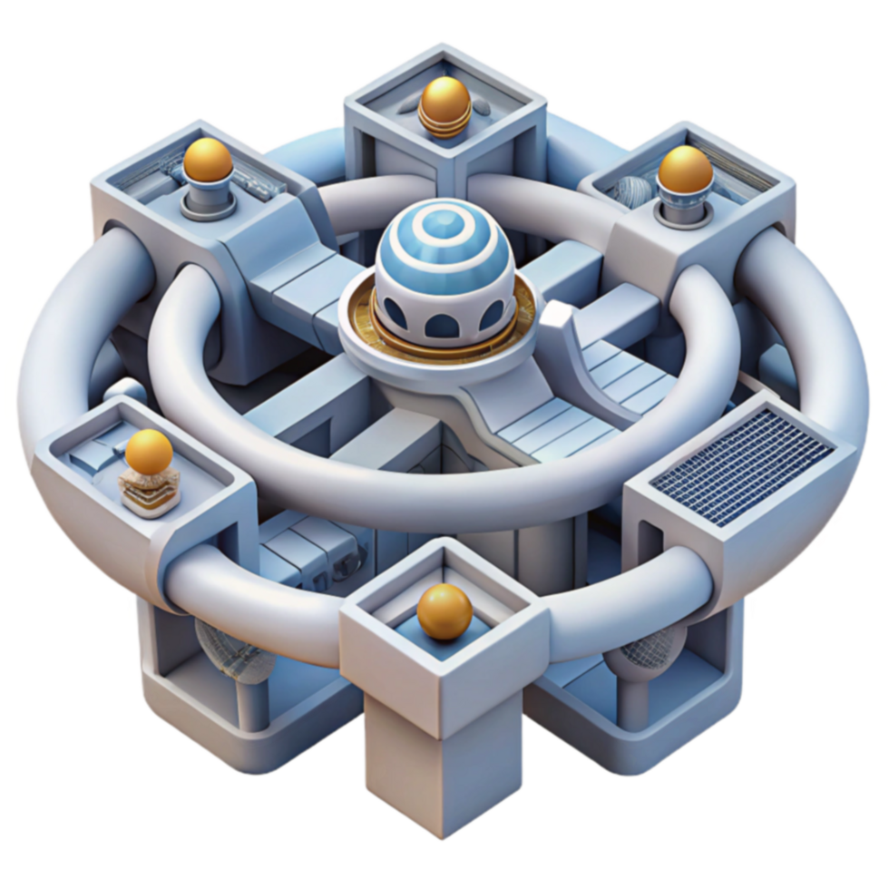 Futuristic Circular Space Station Design png