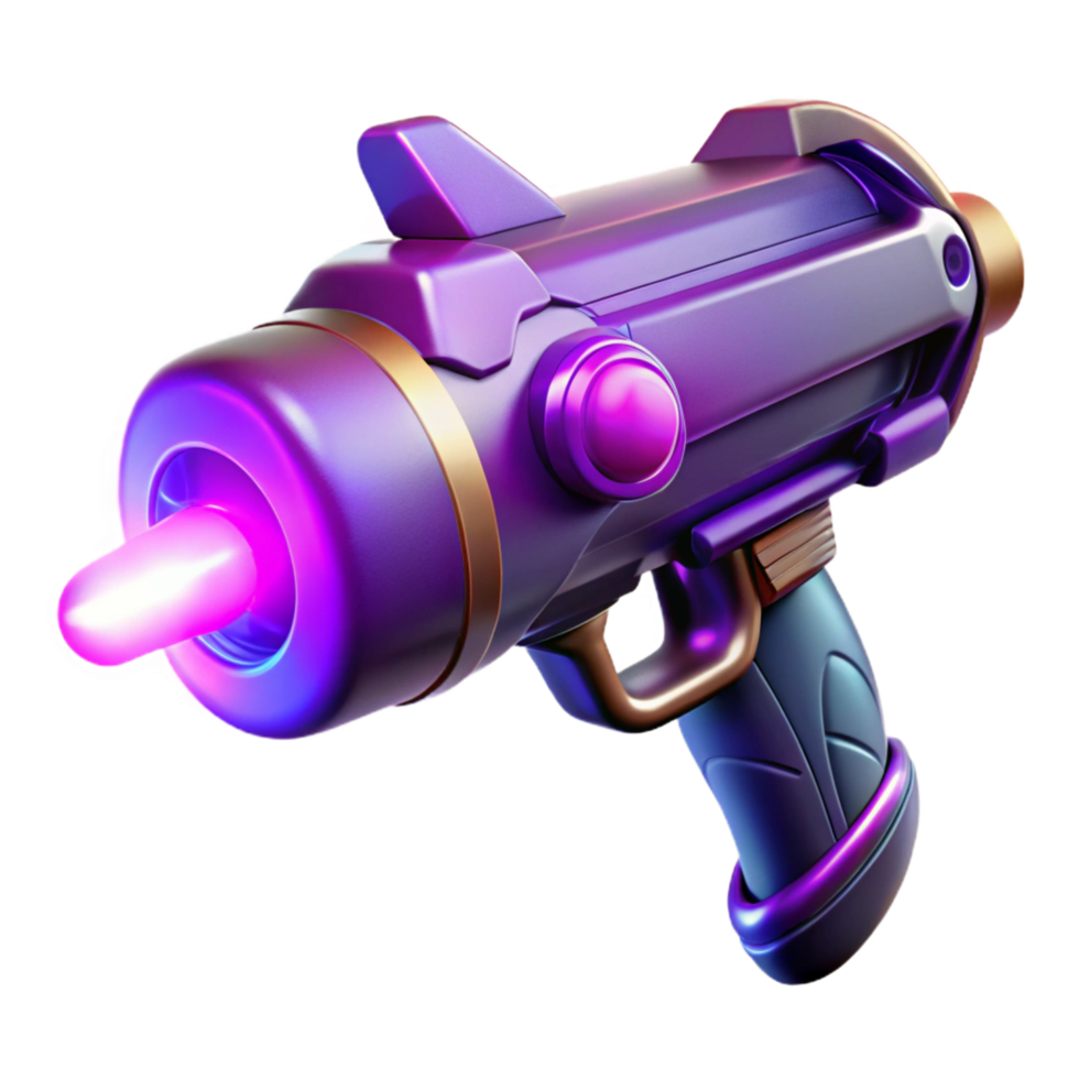 extraordinary modern Purple Ray Gun 3D Render authentic png