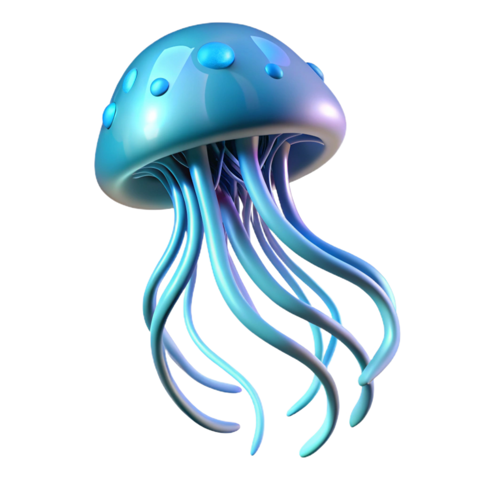 vibrant rustic 3D Render of a Jellyfish premium png