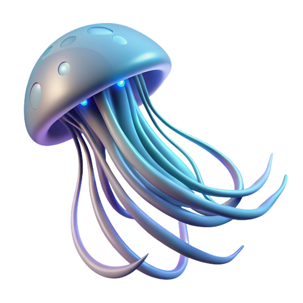 dramatic minimalist Glowing Jellyfish 3D Render of a Bio Luminescent Aquatic Creature exclusive png