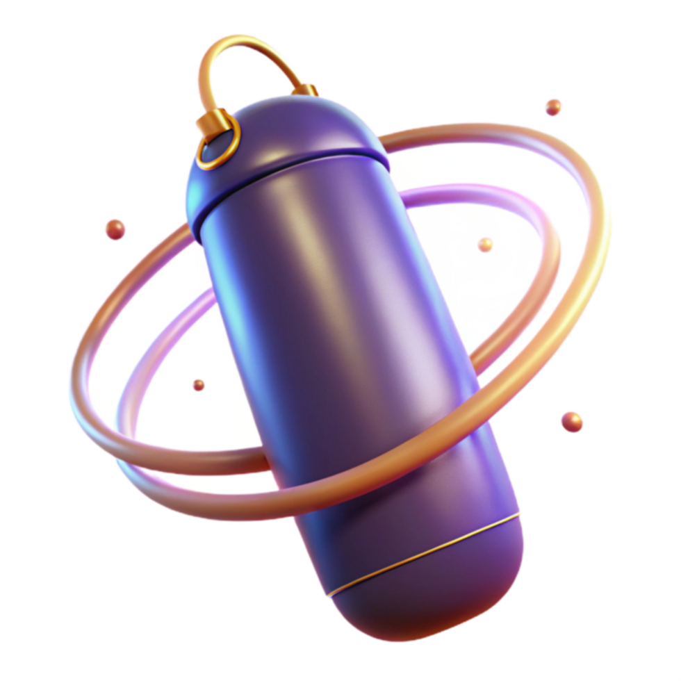 Sleek Insulated Water Bottle with Carry Handle png
