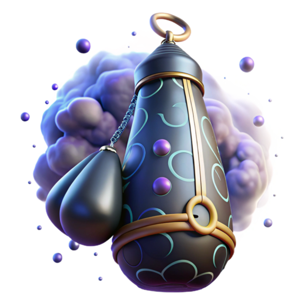 Mysterious Orb with Attached Pouches 3D Render png