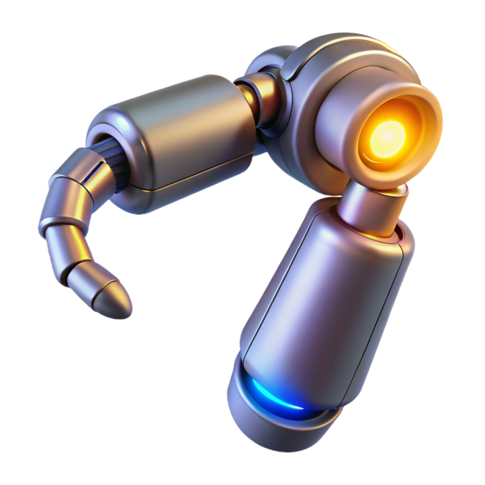 beautiful minimalist 3D Render Robotic Arm Illustration authentic png