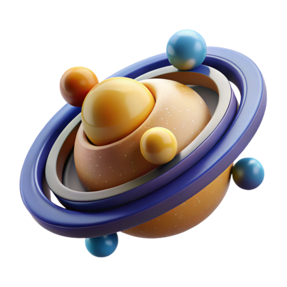 Abstract 3D Render Colorful Sphere System png