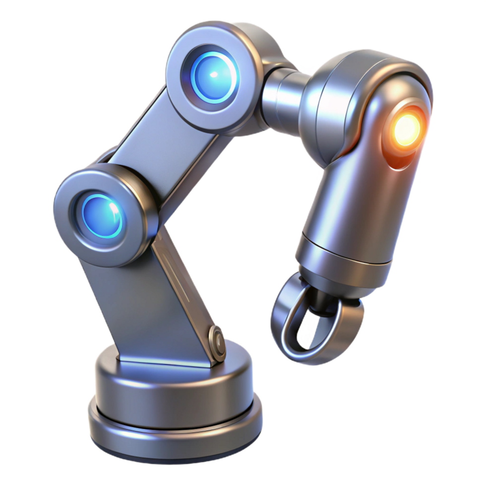 extraordinary minimalist 3D Render Robotic Arm Illustration 4K png
