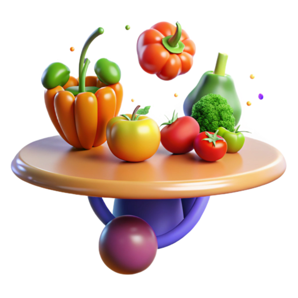 Vibrant Vegetables Fruits on Display png