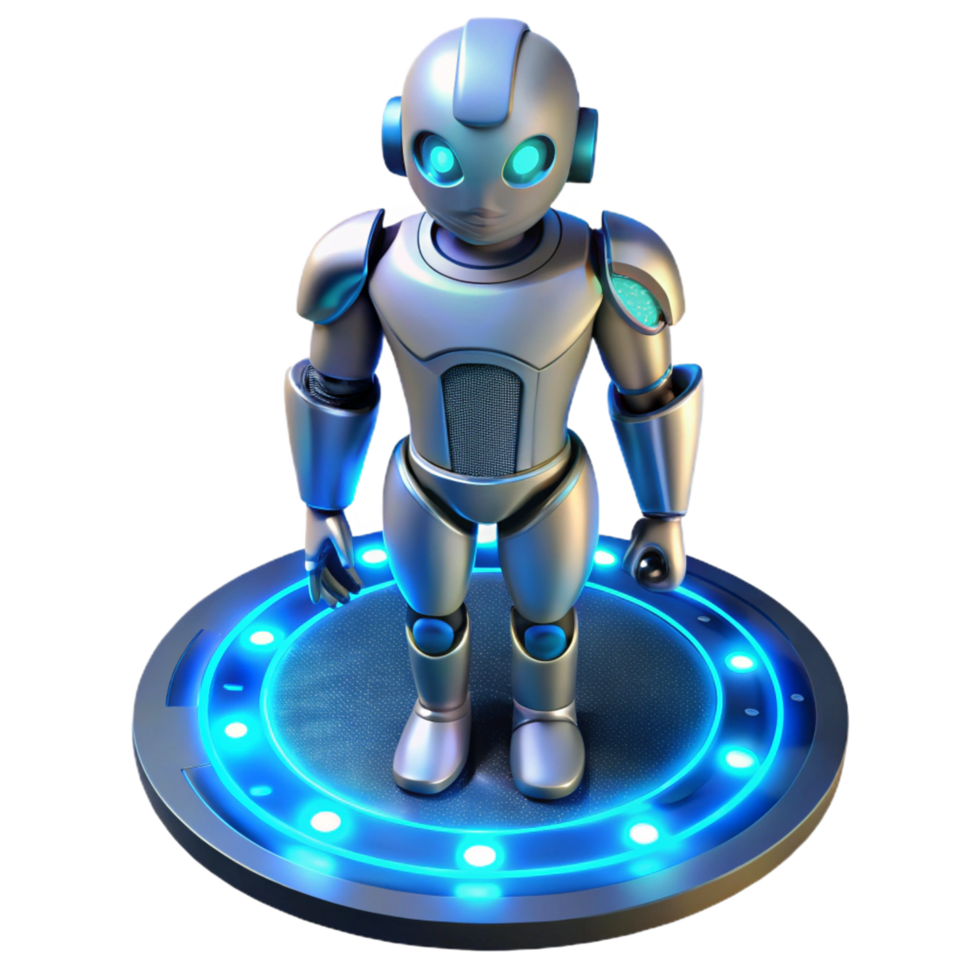 elegant classic 3D Robot Illustration Futuristic Technology high resolution png