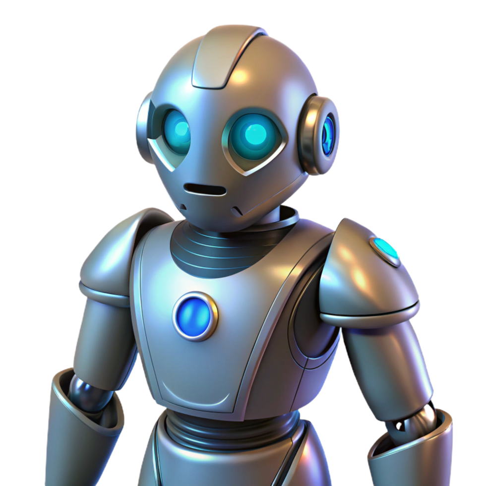 serene minimalist Friendly Robot 3D Render original png