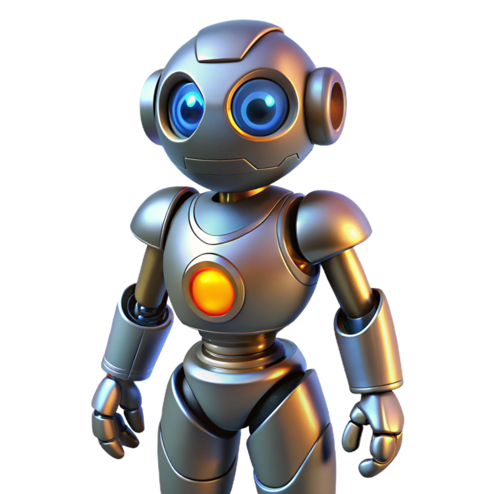 serene vintage Cute 3D Robot Illustration authentic png