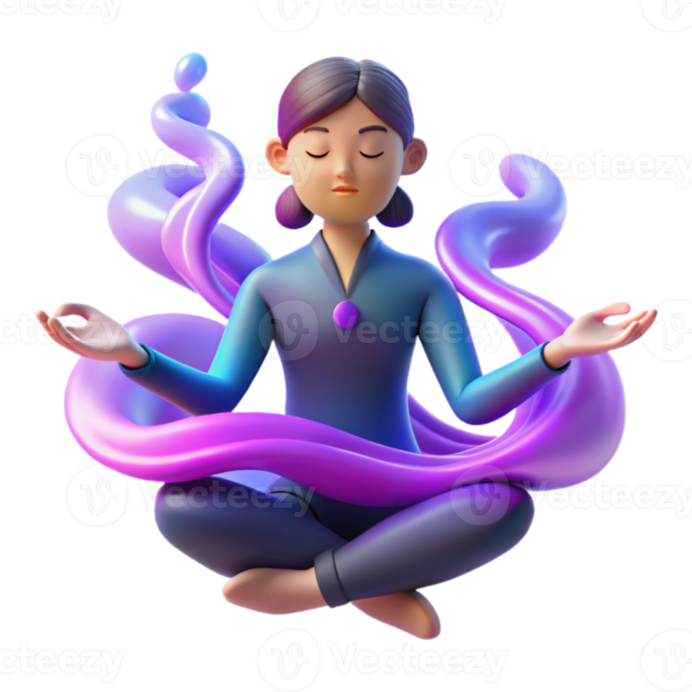 Inner Peace A 3D Animation of Meditation png
