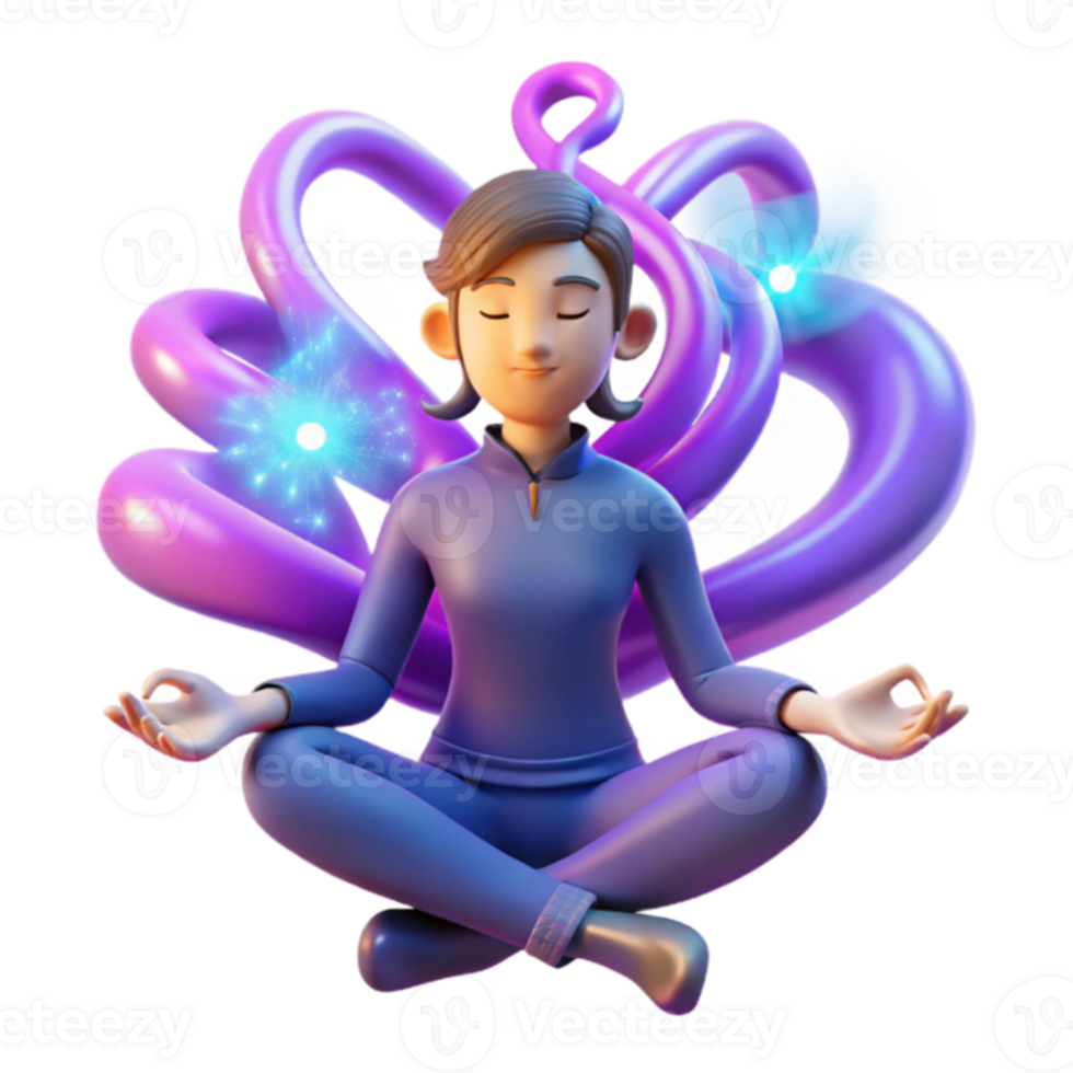 Inner Peace A 3D Rendering of Meditation and Energy png