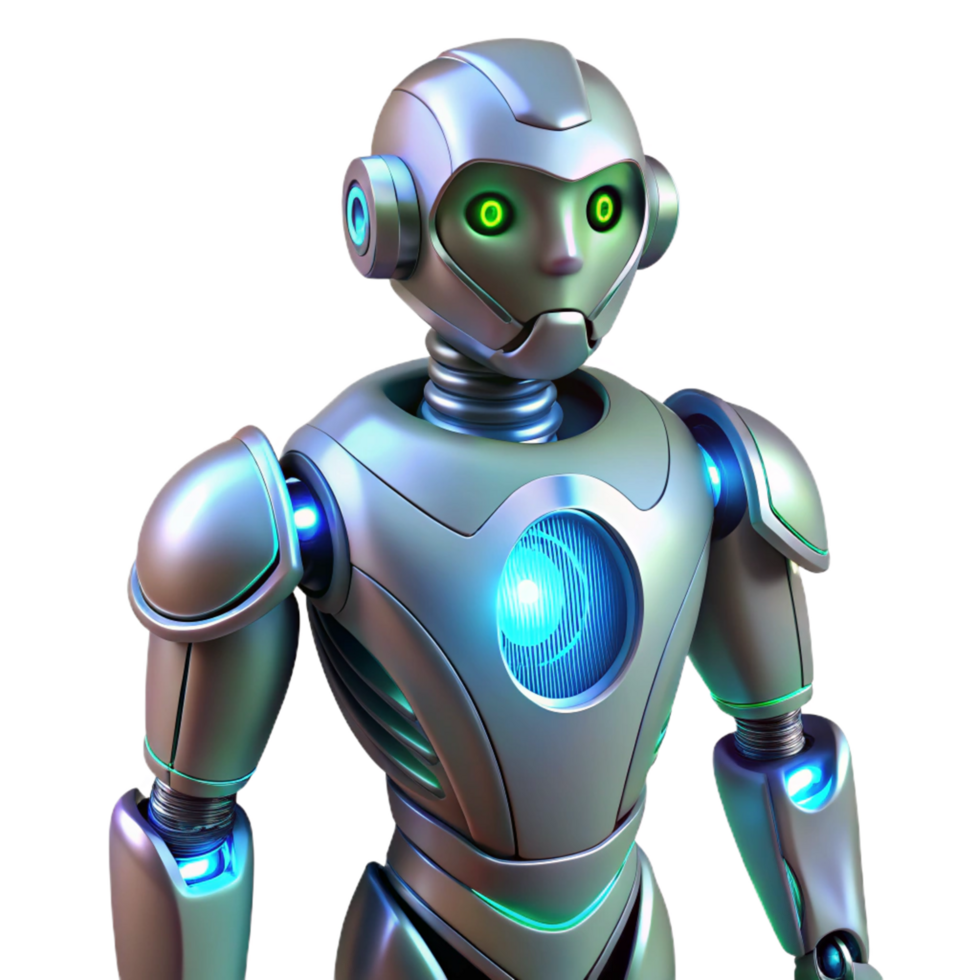 elegant traditional Futuristic Robot 3D Render premium png