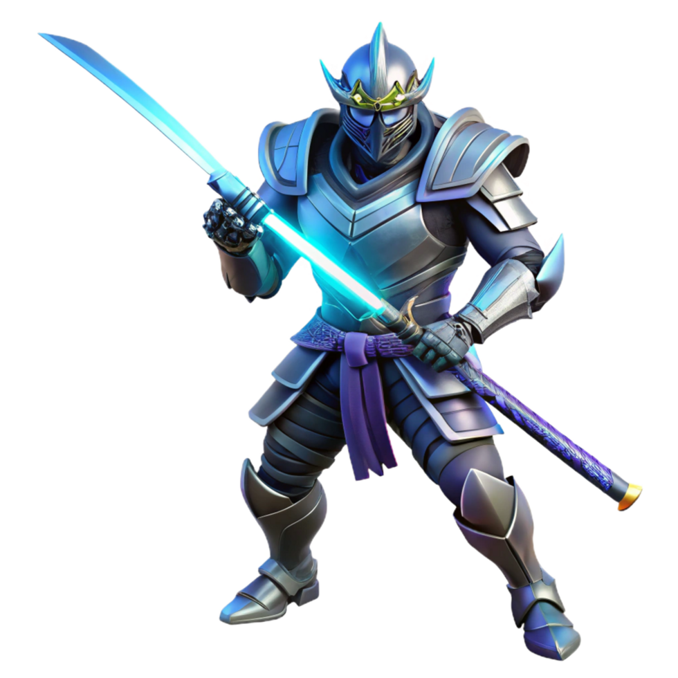 wonderful rustic 3D Illustration Futuristic Samurai Warrior 4K png