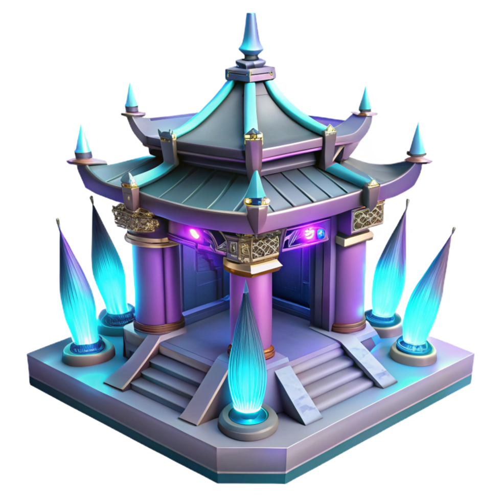 stunning abstract Fantasy Temple 3D Render professional png