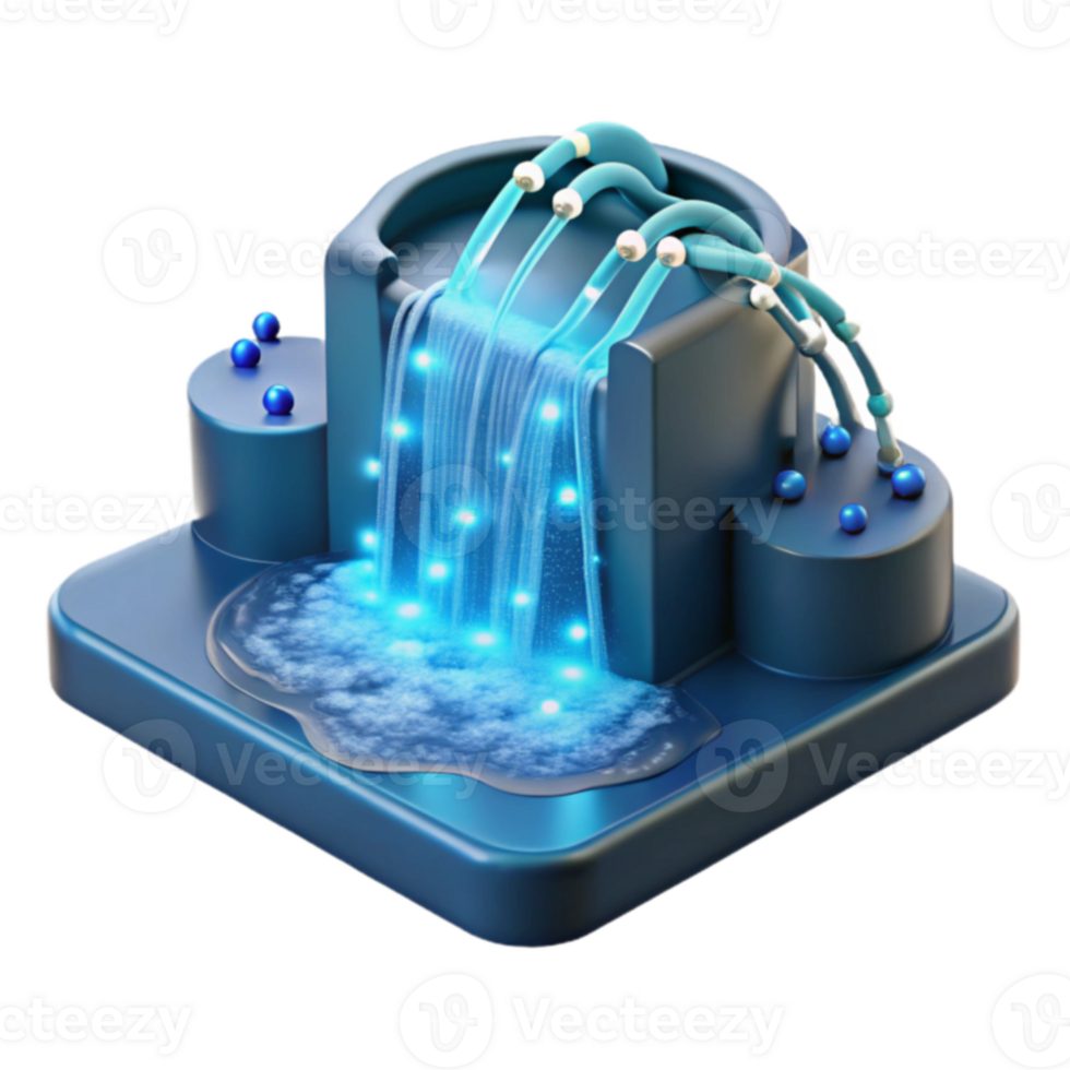 Data Flow Visualization Abstract Waterfall Concept png