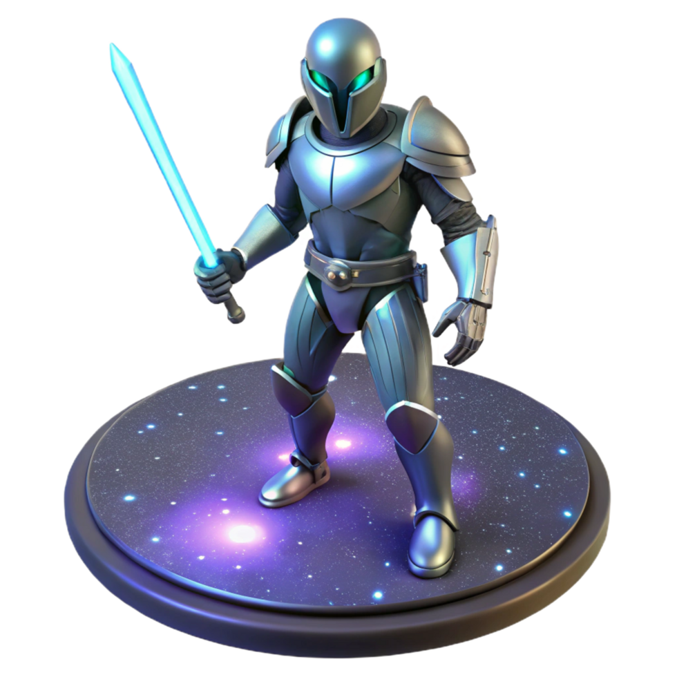 magnificent traditional 3D Render Galactic Knight Illustration detailed png