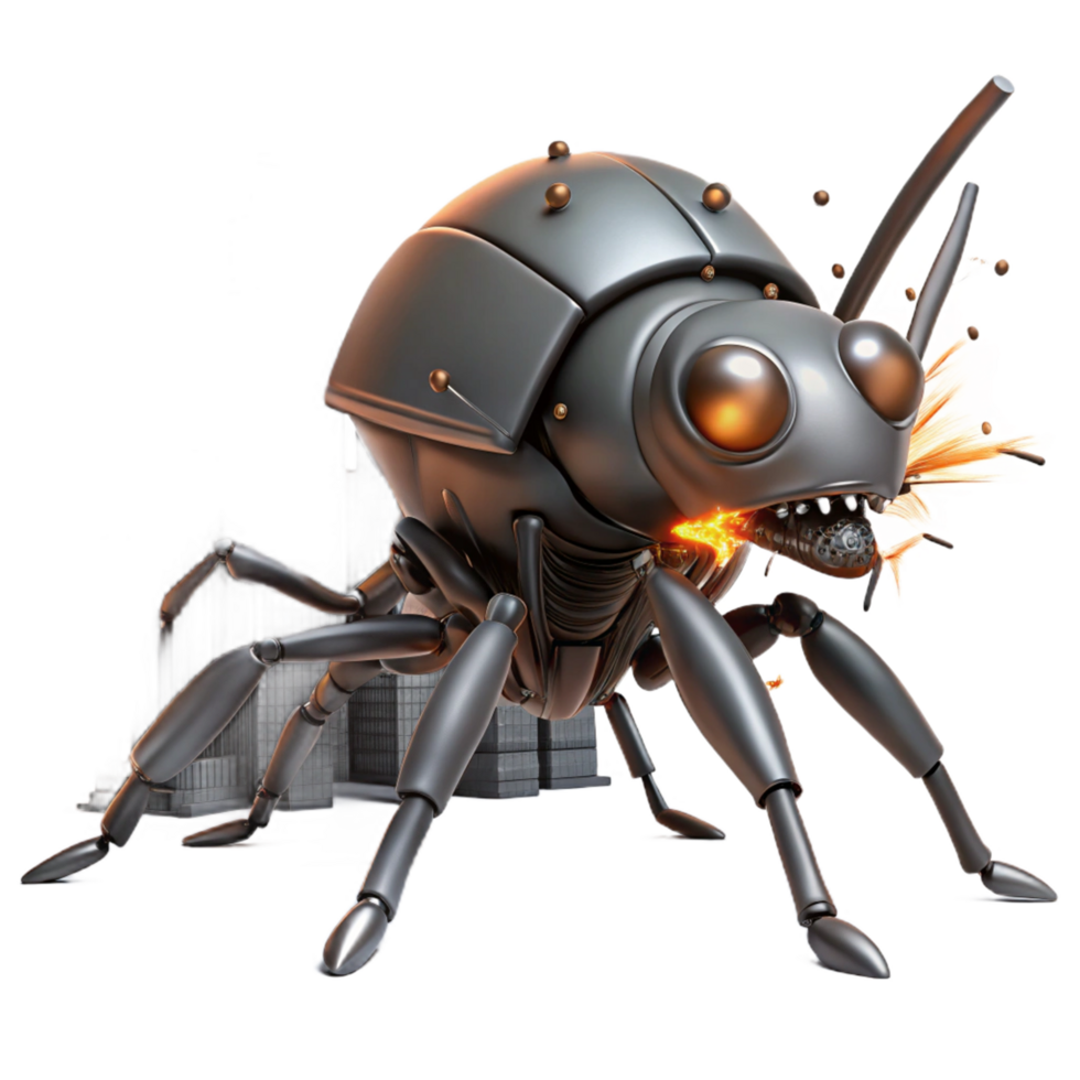 vibrant classic Metallic Insect 3D Render professional png