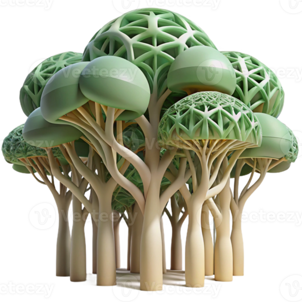Abstract Geometric Forest Intertwined Trees and Canopy png