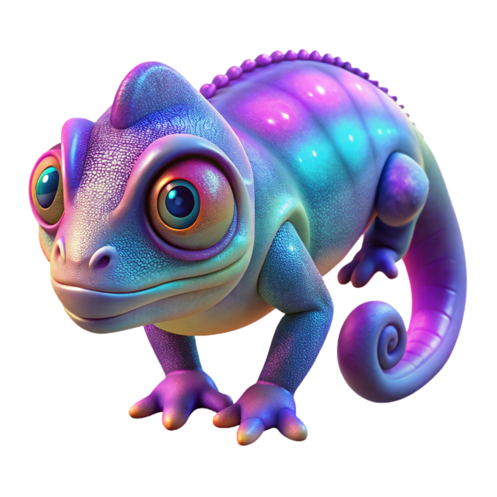 extraordinary rustic Vibrant 3D Chameleon Illustration genuine png