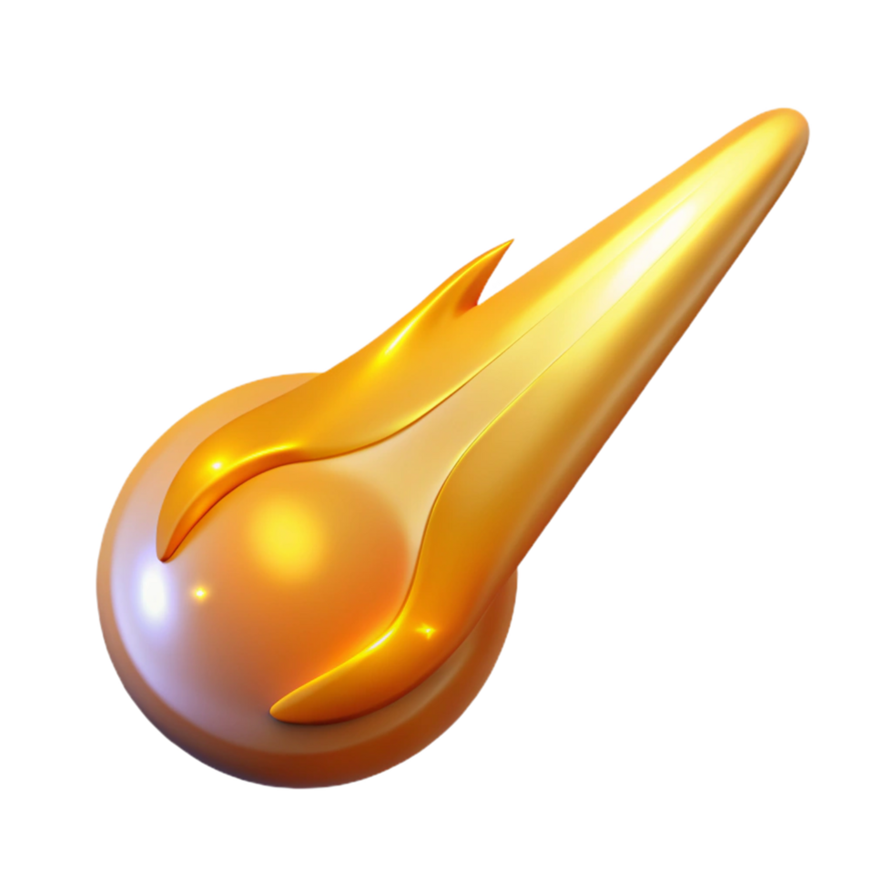 stunning traditional Golden Comet 3D Render original png