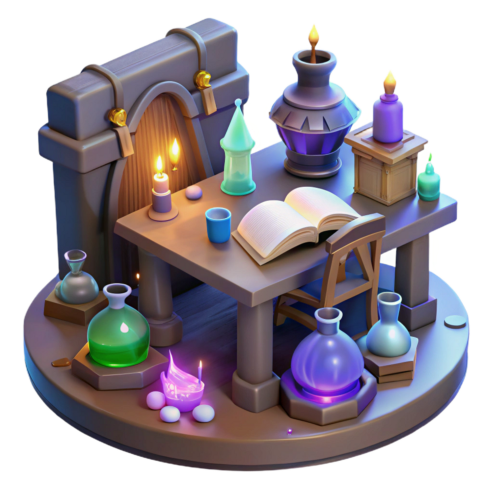 Fantasy Alchemists Workshop Potions, Spells, and Elixirs png
