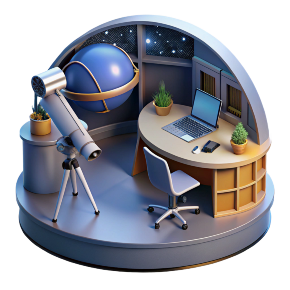 Astronomy Workspace Stargazing Laptop png