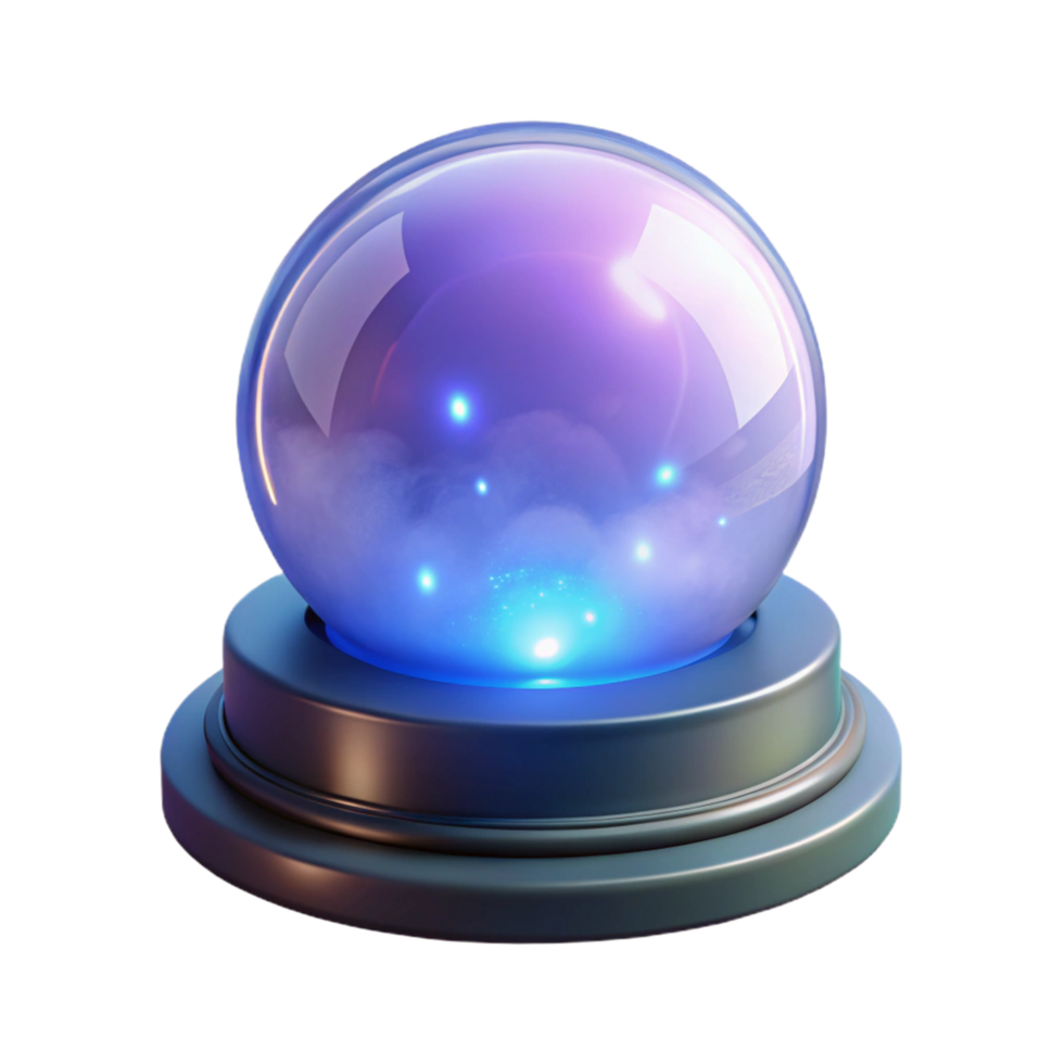 serene artistic Glowing Crystal Ball 3D Render premium png