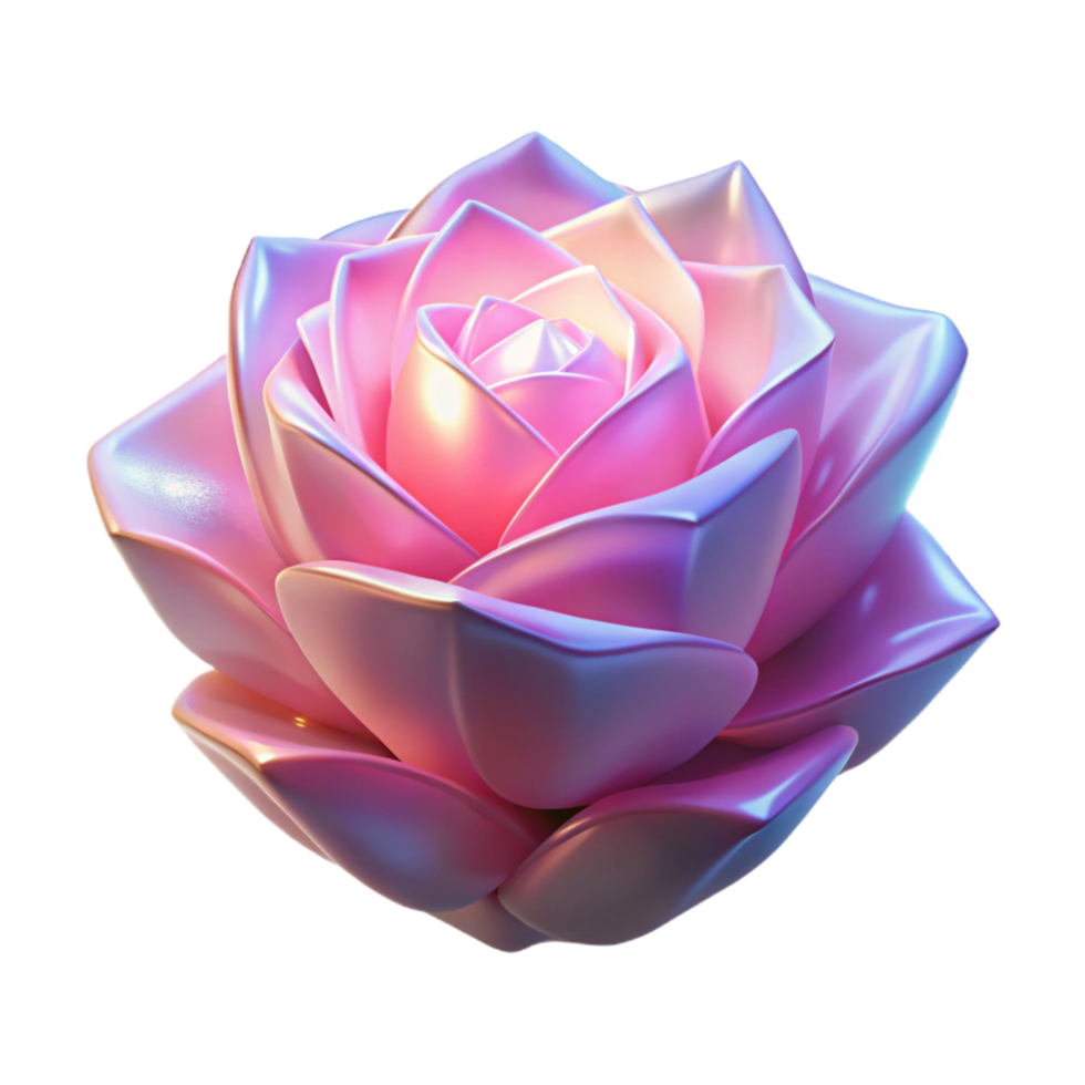 serene contemporary 3D Render of a Pink Rose authentic png